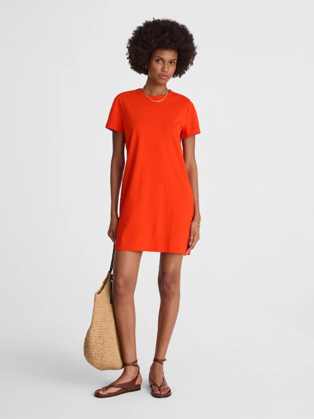 Madewell Mini Tee Dress in Bright Flame